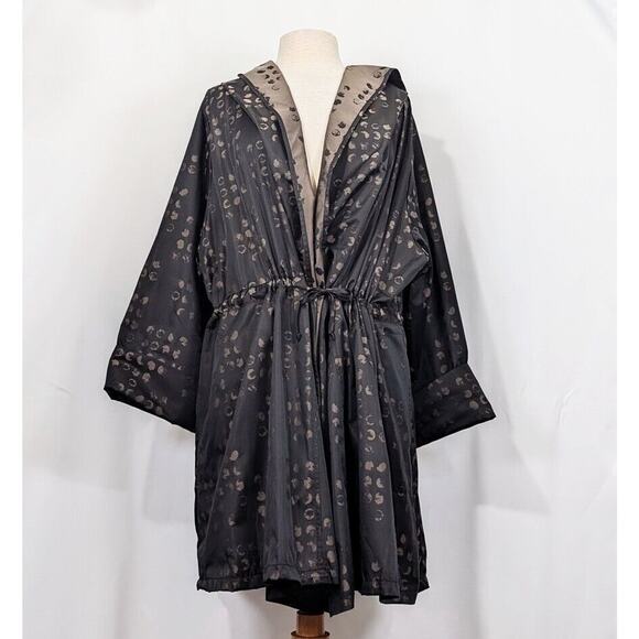 IC Connie K Jackets & Blazers - IC Connie K Jacket Black Brown Polka Dot Parachute Tie Front Women's Size 1X